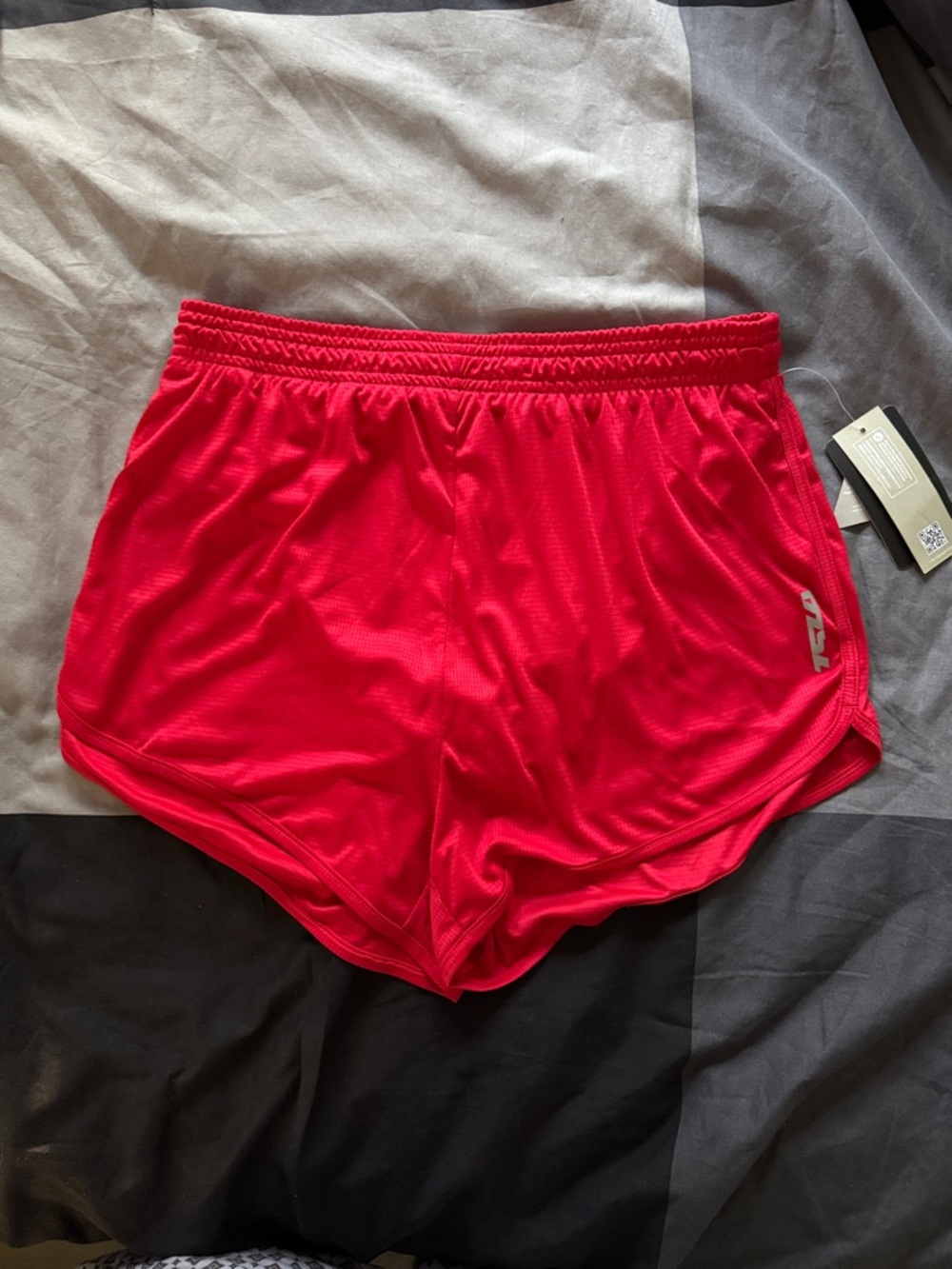Men's Athletic Mesh Running Shorts in Bright Red